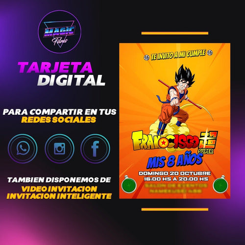 Magic Films Dragon Ball Birthday Invitation Card - Digital 2