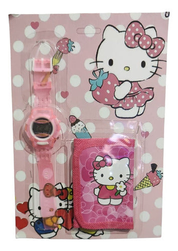 Generic Hello Kitty Watch + Wallet Set for Kids 0