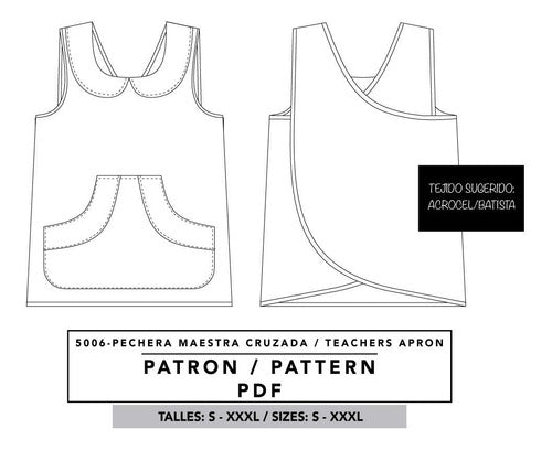 Sobre Patrones: Sewing Pattern, Adult Crossback School Apron 0