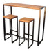 Iron and Wood High Stool - Factory Set of 2 5