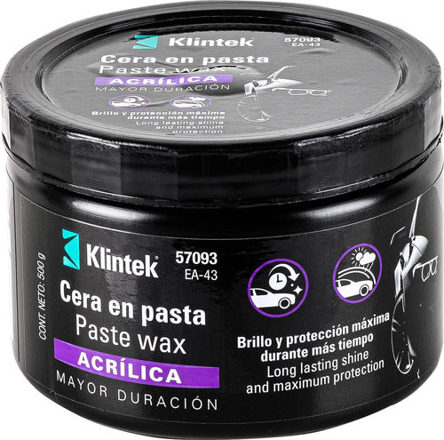 Cera En Pasta Acrílica P/ Autos Protección Uv Klintek Pack 6 0