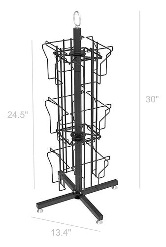 FixtureDisplays 11702 12 Pocket Vertical Display Stand - Black 4