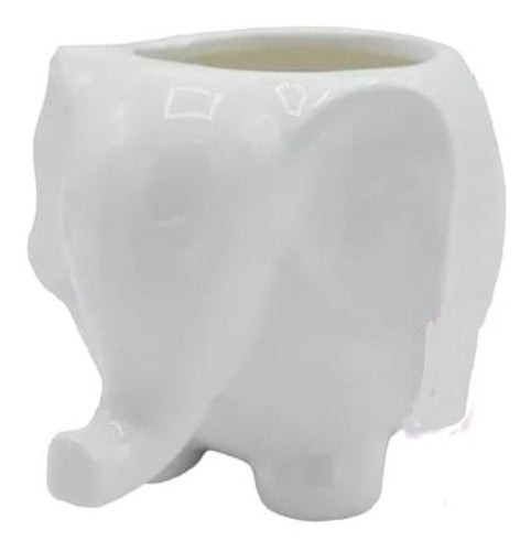 OMS Ceramic Design Planter Elephant African - Trunk Down 12