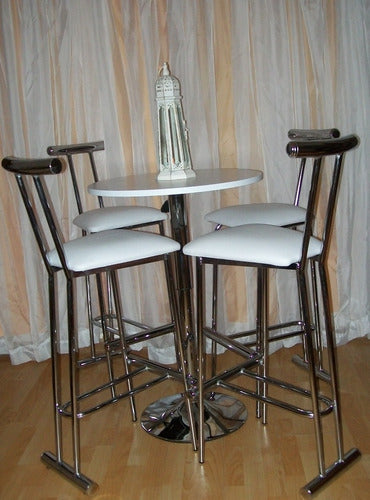 Mobilarg High Stool for Breakfast Bar Island Completely Chromed and Reinforced Modern Kitchen + Factory Warranty 5