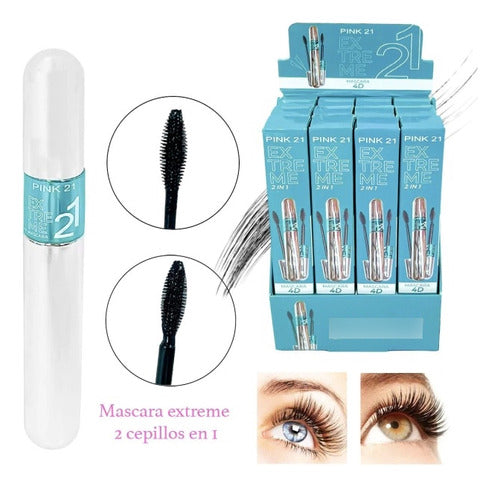 Pink 21 Mascara Pestañas Rimel 4D Extreme Lashes - 12 Units 1