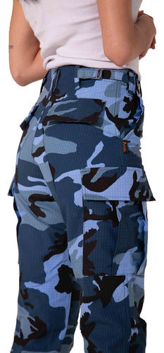 Women's Urban Blue Tactical Cargo Camouflage Pants S.p.b. 1