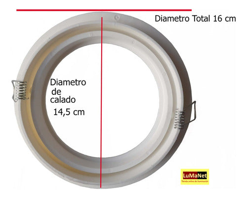 Spot Embutir De Pvc Redondo Blanco Para Dicroica Ar111 X4 1