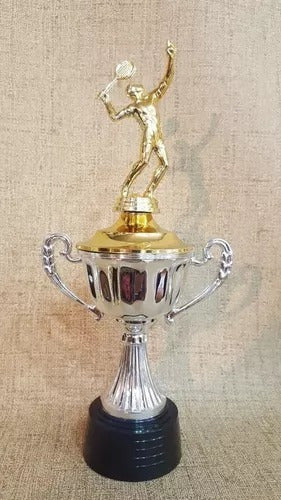 Plastic Trophy Cup with Tennis Handles 28cm ENV 3