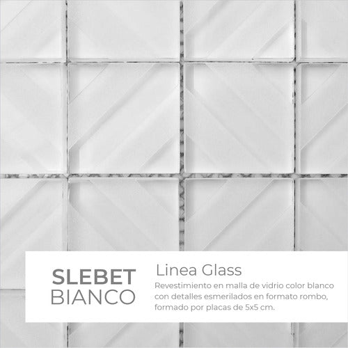 Misiones Deco Slebet Bianco Glass Mosaic Wall Covering 2