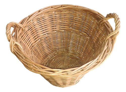 Mimbreria Medium Rustic Wicker Firewood Basket 0