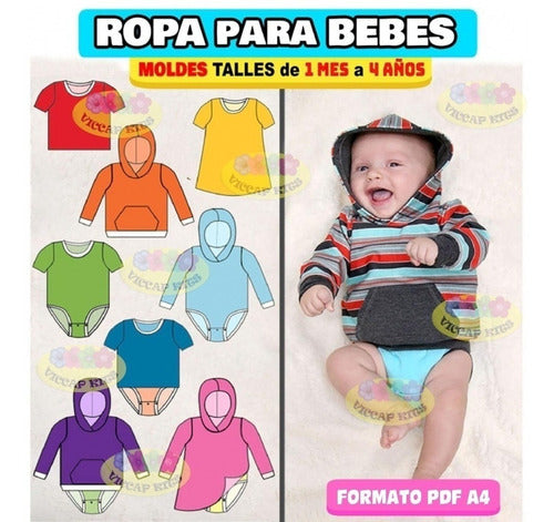 Moldes Y Patrones De Ropa Para Bebés Bodys Enteritos Campera 1