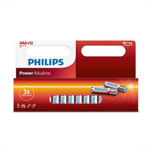 Philips Alkaline AAA Batteries (12 Units) Pack - Otec 0