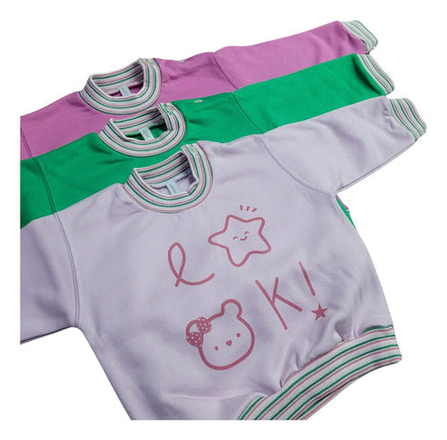 LUAR Luz de Luna Baby Girls Fleece Printed Hoodie with Button at Neck 7