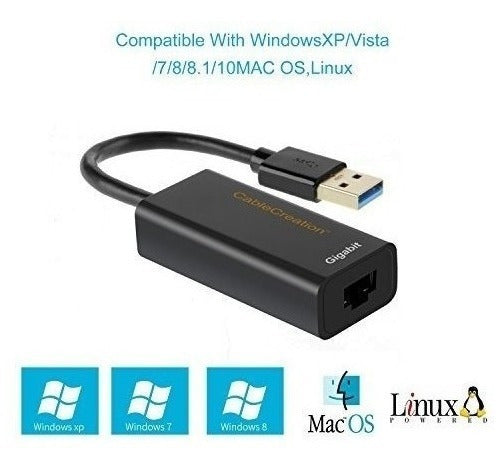 Usb A Ethernet, Adaptador De Red Usb 3.0, Cablecreation Usb 2