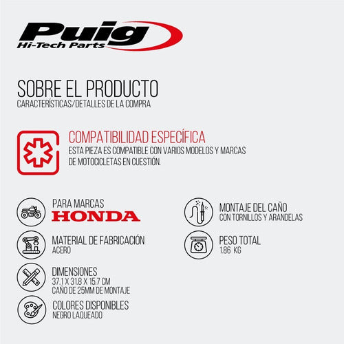 Puig Engine Guards for Honda Nc700x 12/13 - Nc750s-x 14/15 Black 1