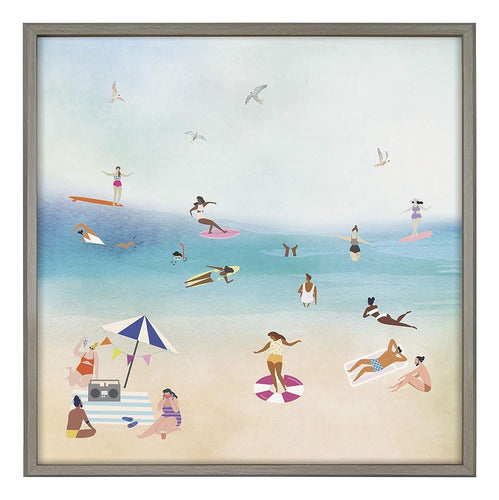 Kate Y Laurel Blake The Beach Ii Framed Printed Wood Wall Ar 4