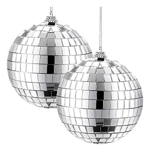 Mudder 2 Pieces Mirror Disco Ball, Party Decoration 0