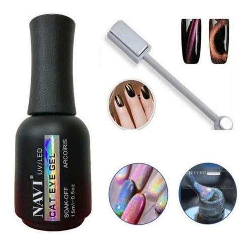 Navi Cat Eye Gel Semi-Permanent UV/LED Rainbow 1