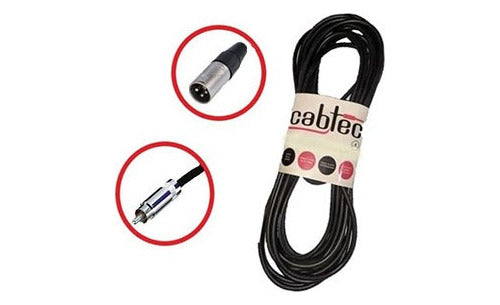 CAB-TEC XLR Canon Male to RCA Audio Cable 6 Meters 0