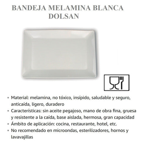 Dolsan White Melamine Tray 29.7 X 19.5 X 2.5 Cm SJ4034 1