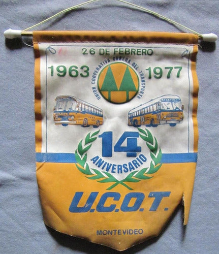 Antiguo Banderin Omnibus Ucot Uruguay 1977 0