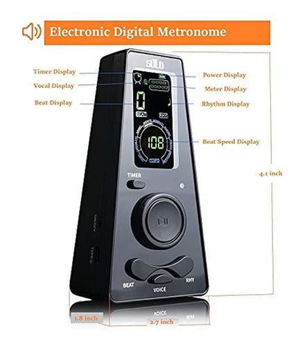 Metrónomo Electrónico Digital Para Músicos Piano Guitarra Vi 1