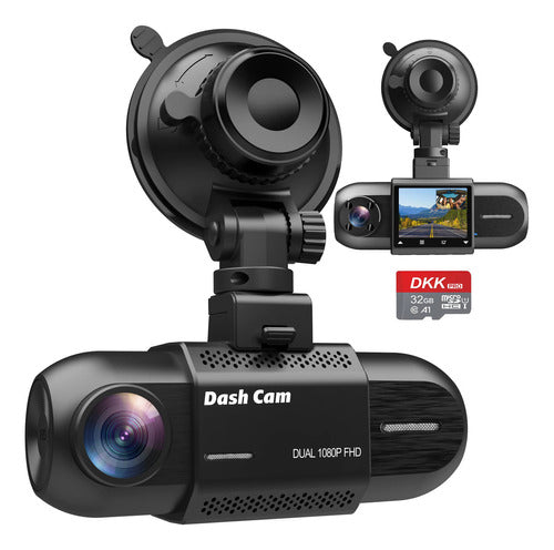 DKK Dual Dashboard Camera 1080p, Front and Interior Camera 0