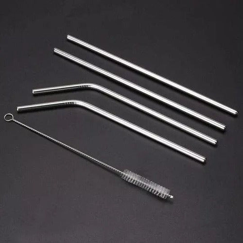 Stainless Steel Drinking Straws Set for Bartenders and Cocktails Enthusiasts - Set De Bombilla Sorbete Tragos Acero Para Barman Coctel