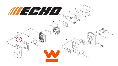 Echo Air Filter Motobordeadora GT-22 GES Original 0