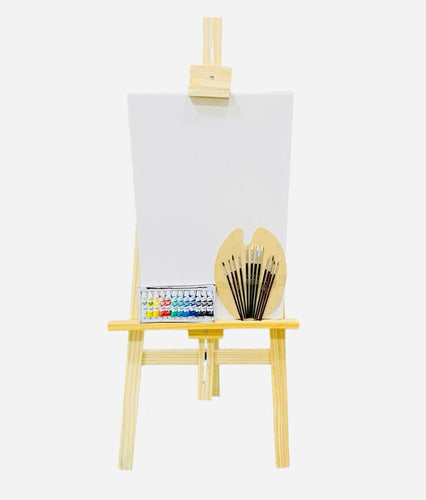 Art Kit for Kids Easel 0.70m Acrylic Canvas Brush Set 0