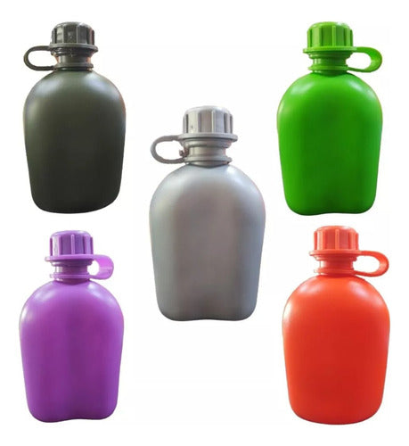 Full Sport 16 Oval Military Green PVC Water Bottles 1L Assorted Colors 0