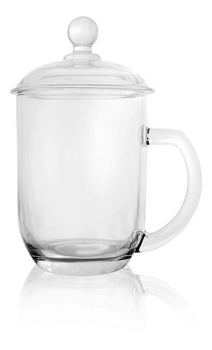 Glass Mug with Smooth Finish and Lid 0