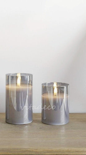 LED Flickering Candle with Glass Stand 4