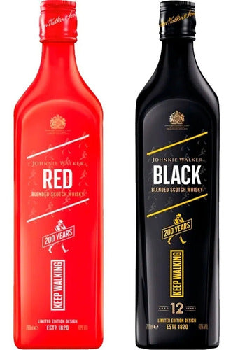 Whisky Johnnie Walker Red + Black Label Edición 200 Años 0