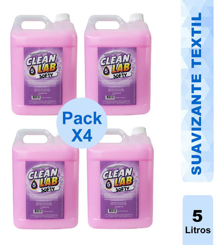 Suavizante Textil Baja Espuma Z15 Softy Rosa X 5 Lt X 4 Un 0