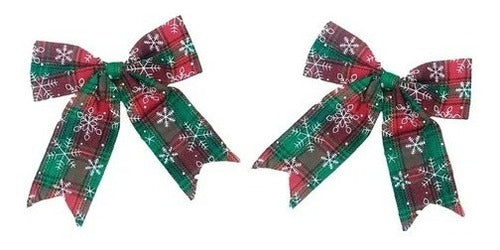 Christmas Bow Decoration Set x2 Units 22 cm - Red and Green 0