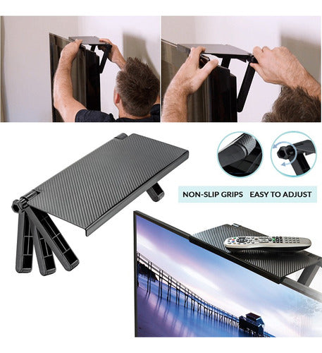 Adjustable Invisible Top TV Monitor Shelf Multi-Function 3