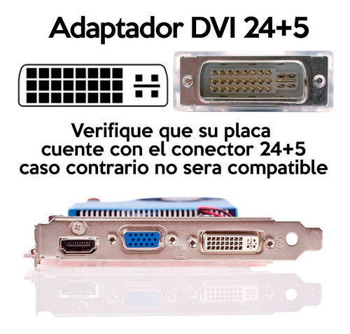DVI to VGA Adapter DVI-I Male to VGA Female 24+5 Pins - Microcentro 1