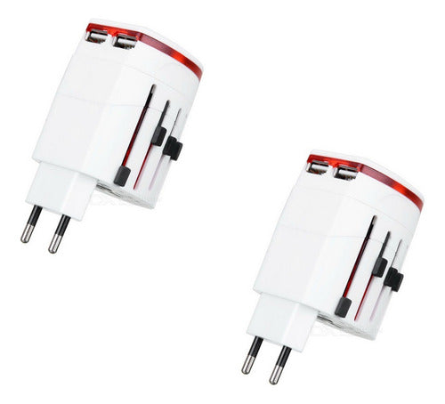 Universal Travel Adapter USB 2-Pack for 150 Countries 0