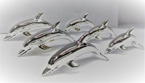 Silver Plate X6 Dolphin Table Card Holders 3