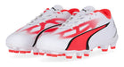Puma Ultra Play FG/AG Soccer Cleats for Kids in White and Black 5