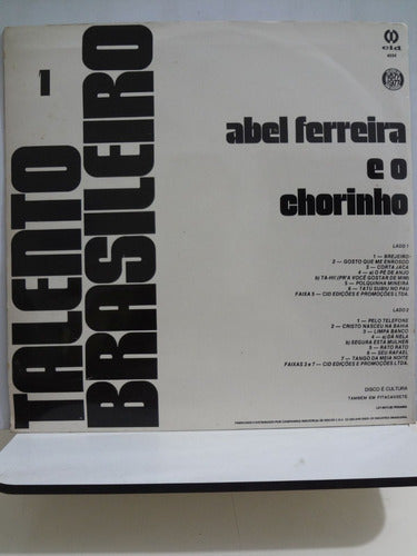 Lp Vinil  Abel Ferreira E O Chorinho Talento Brasileiro 3