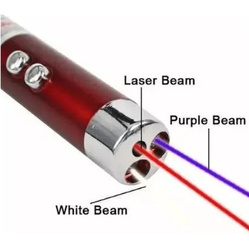 Large Red Keychain Laser Pointer UV Flashlight 3-in-1 1