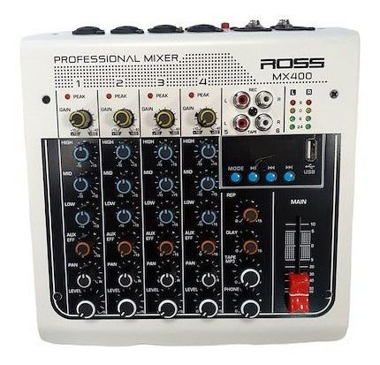 Ross Professional Mixer X400 - 4 Channels Bluetooth USB 0