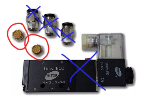 Kit Conectores P/válvula Neumática Silenciadores X8 Unidades 0