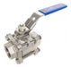 3-Piece Stainless Steel Ball Valve. 1 1/4 Thread 0