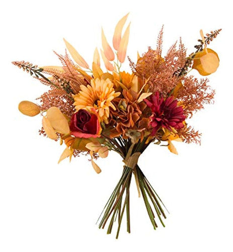 Cn-Knight Autumn Artificial Flower Bouquet 2 Pieces 17 Inches 0