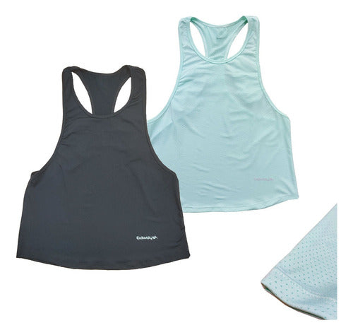 Pack of 2 Women's Sleeveless Sports Sweatshirts Gym Dry Fit 0