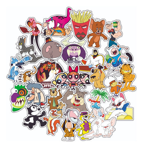 Cuadros Luan Pack Stickers Calcos Cartoon Dibujos Animados N° 2 - Termo 0