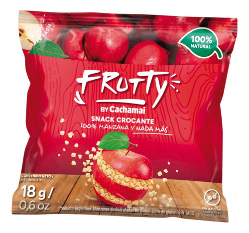 Frutty Dehydrated Red Apple Snack Pack of 6 x 18g x 10 Units 0